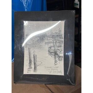 1977 Don Davey Fishermans Wharf San Francisco Art Print Framed